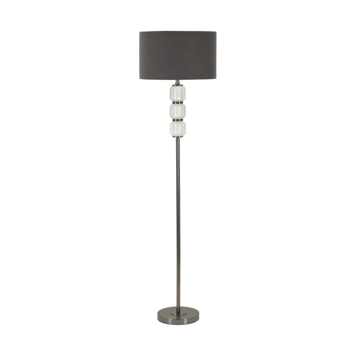 Lampada da terra Andevenno, 43x43 h163 cm, Bianco e Grigio
