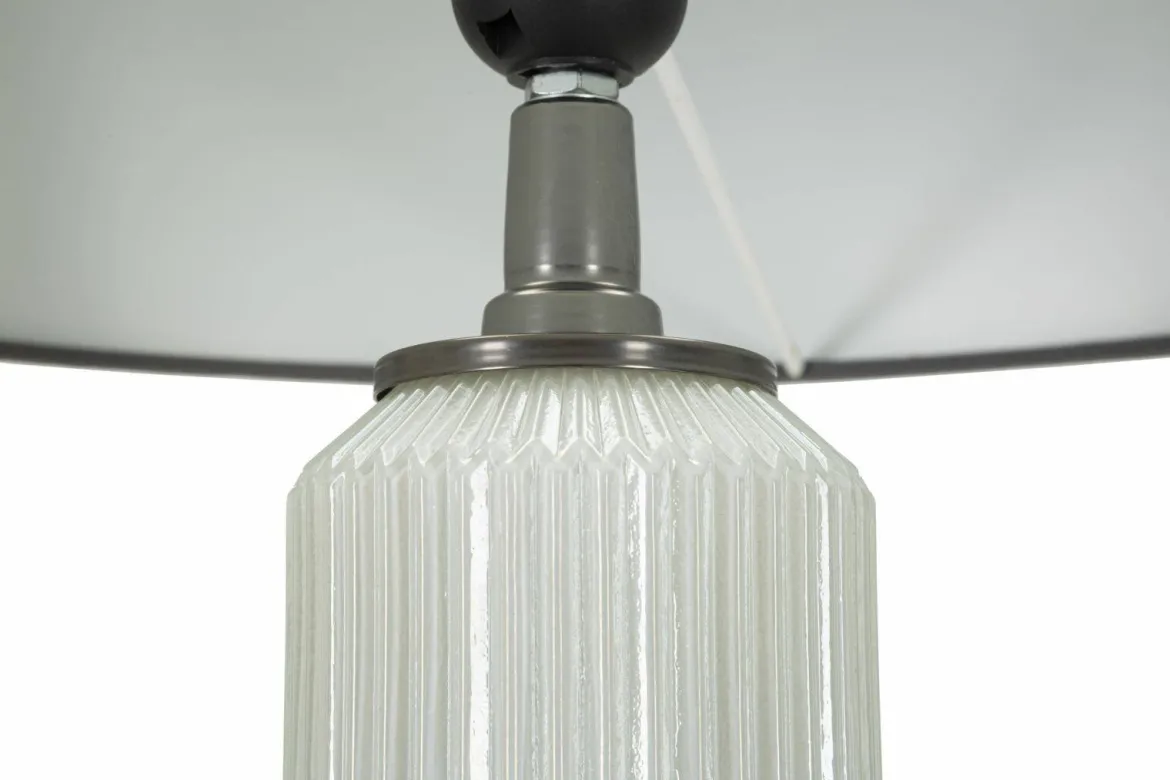 Lampada da terra Andevenno, 43x43 h163 cm, Bianco e Grigio