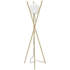 Lampada da Terra Bianco oro Necessaria 1 Lampadina Attacco e27, Interruttore Pedaliera - Douz
