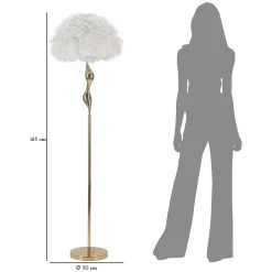 Lampada da Terra Bianco oro Necessarie 3 Lampadine Attacco e14, Interruttore Pedaliera - Kisoro