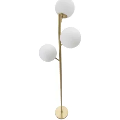 Lampada da Terra Bianco oro Necessarie 3 Lampadine Attacco e14, Interruttore Pedaliera - Kisoro