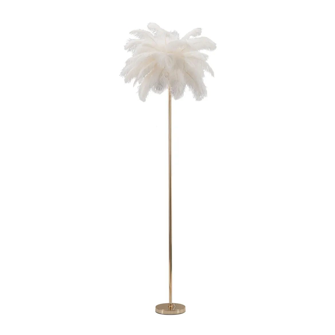 Lampada da Terra Bianco oro Necessarie 4 Lampadine Attacco e14, Interruttore Manuale - Antigu