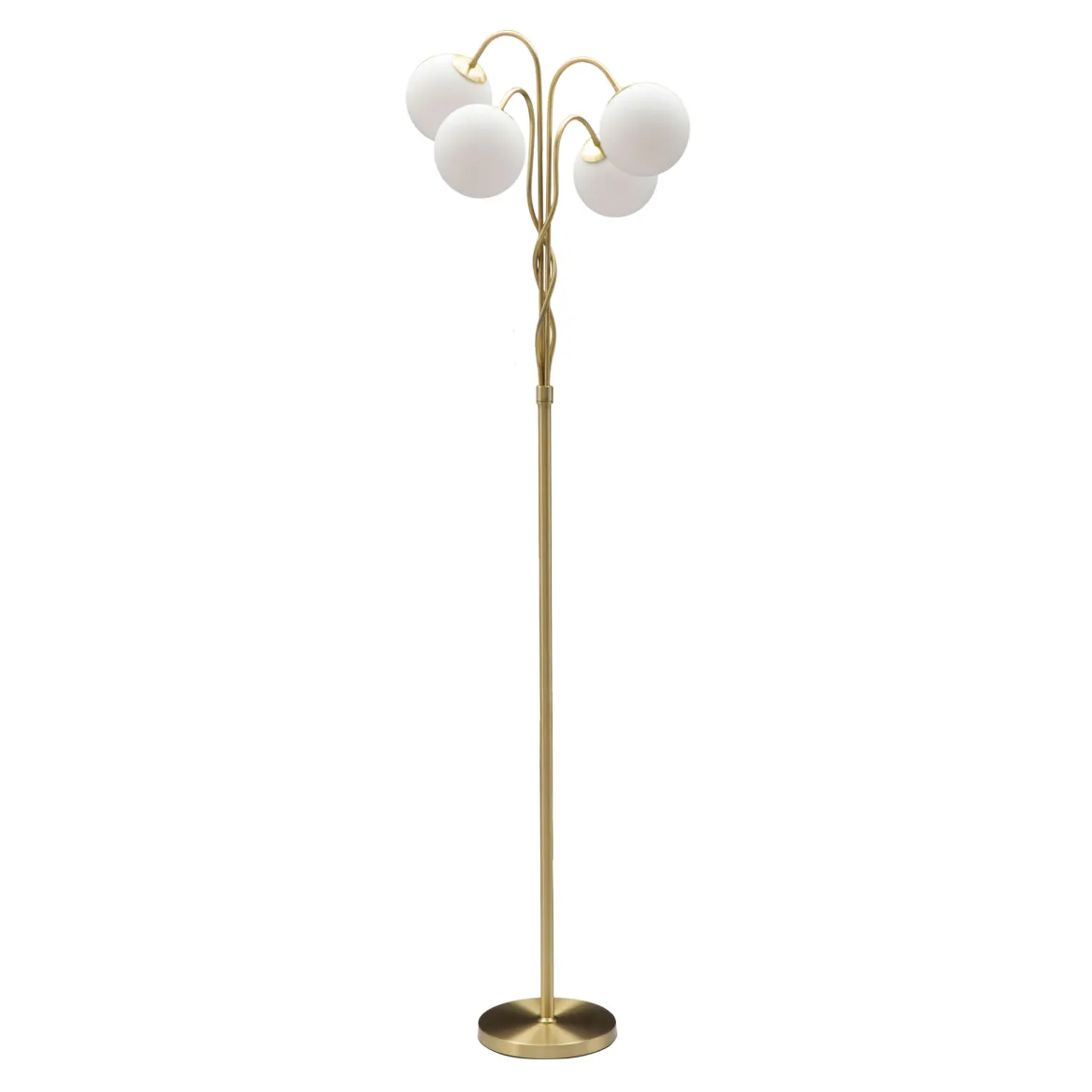 Lampada da Terra Bianco oro Necessarie 4 Lampadine Attacco e14, Interruttore Pedaliera - Famani