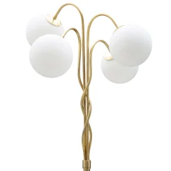 Lampada da Terra Bianco oro Necessarie 4 Lampadine Attacco e14, Interruttore Pedaliera - Famani