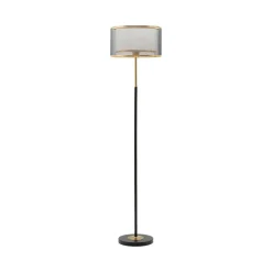Lampada da terra Marouflage, 35x35 h153 cm, Nero e Oro