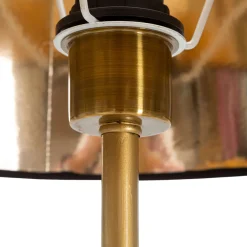 Lampada da Terra Nero oro Necessaria 1 Lampadina Attacco e27, Paralume - Dariha