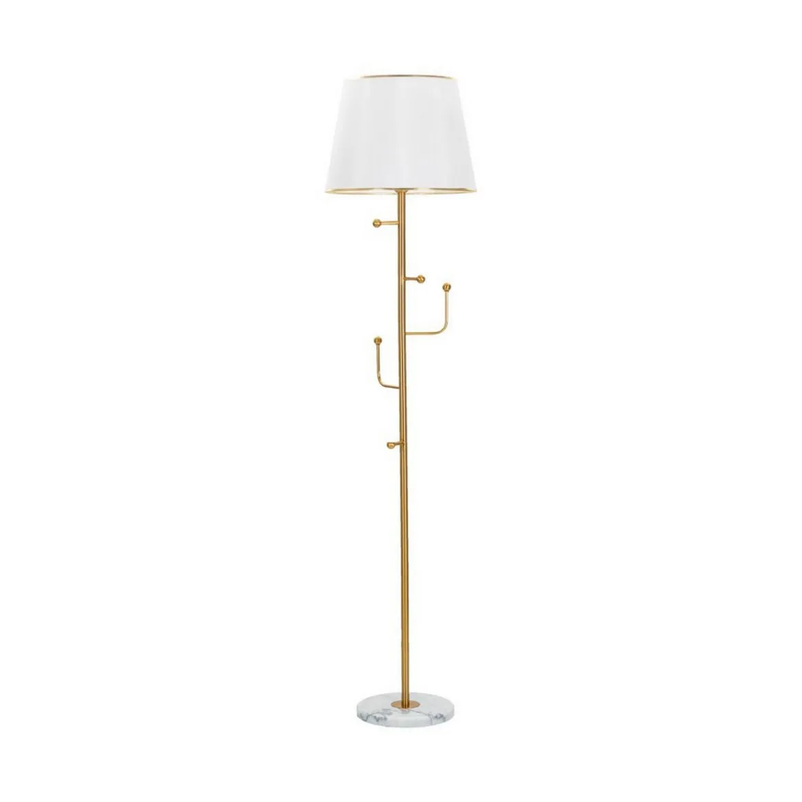 Lampada da terra Tano, 41x41 h173 cm, Bianco e Oro