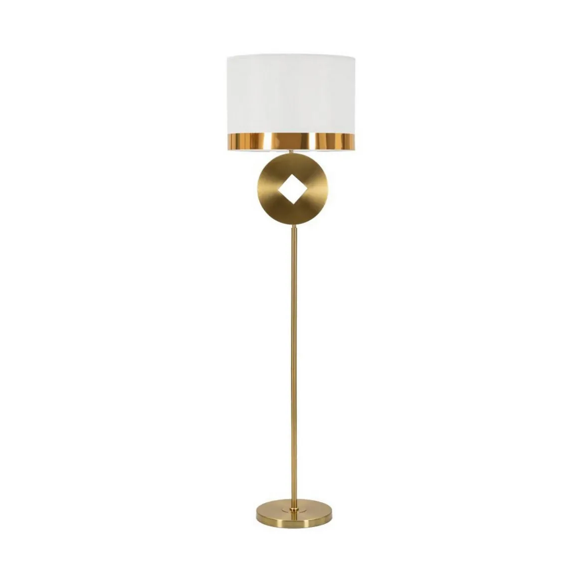 Lampada da terra Telero, 40x40 h151 cm, Bianco e Oro
