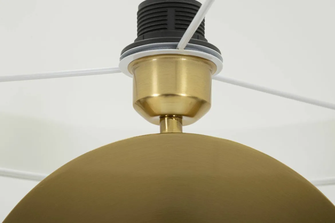 Lampada da terra Telero, 40x40 h151 cm, Bianco e Oro