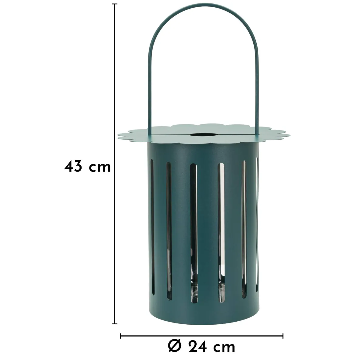 Lanterna Verde Ottanio Finitura Effetto Satinato Materiale Struttura in Vetro, Sfumatura Colore Struttura Ottanio - Garama