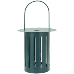 Lanterna Verde Ottanio Finitura Effetto Satinato Materiale Struttura in Vetro, Sfumatura Colore Struttura Ottanio - Garama
