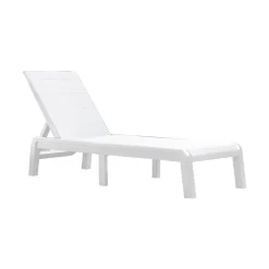 Lettino da giardino schienale regolabile 187x58cm bianco - Shawinigan