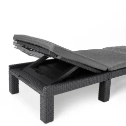 Lettino da giardino schienale regolabile 195x65cm antracite - Okotoks