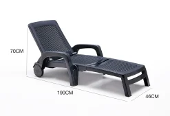 Lettino prendisole Abbie, 190x46h70 cm, Antracite