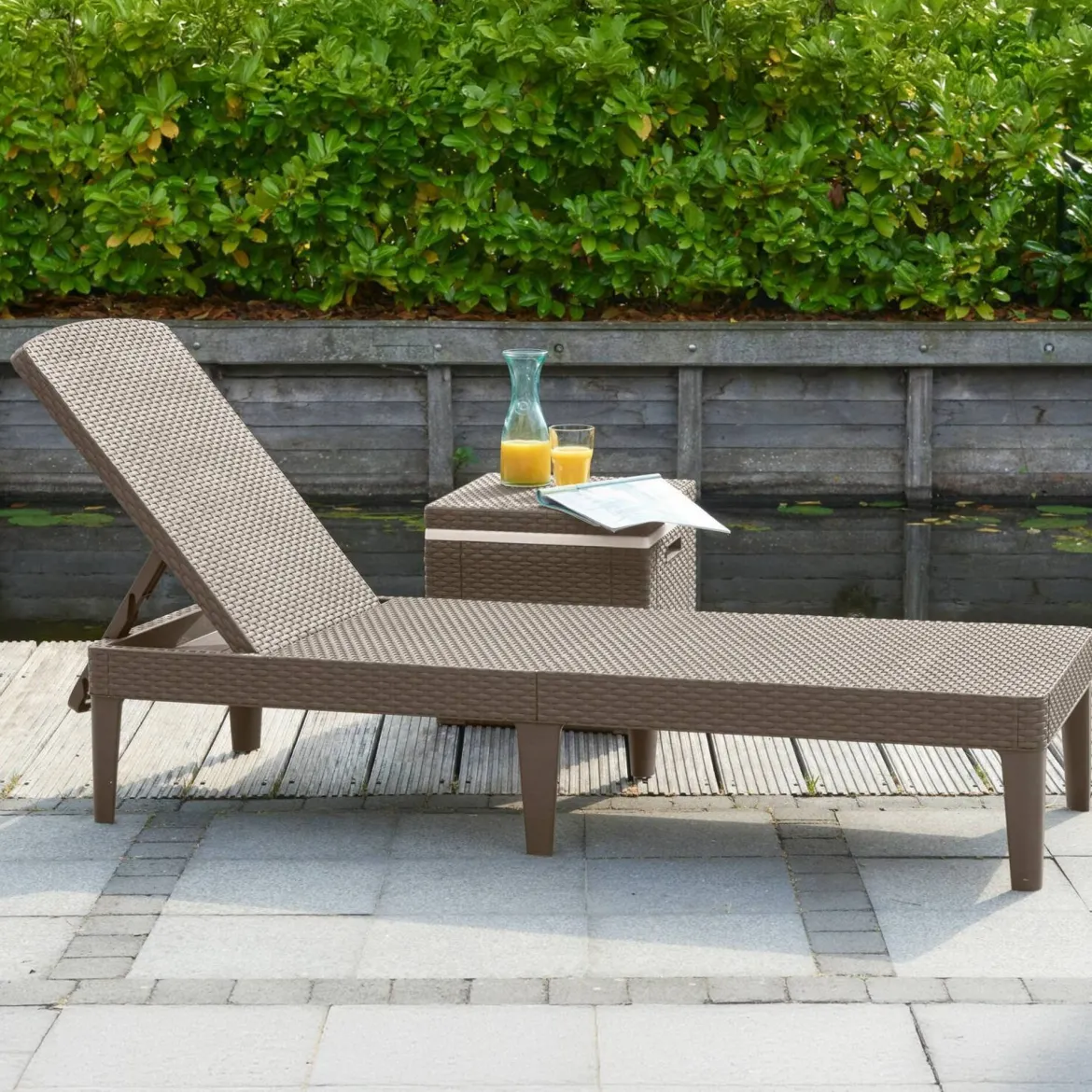 Lettino prendisole Glace, 188x58 h29 cm, Tortora