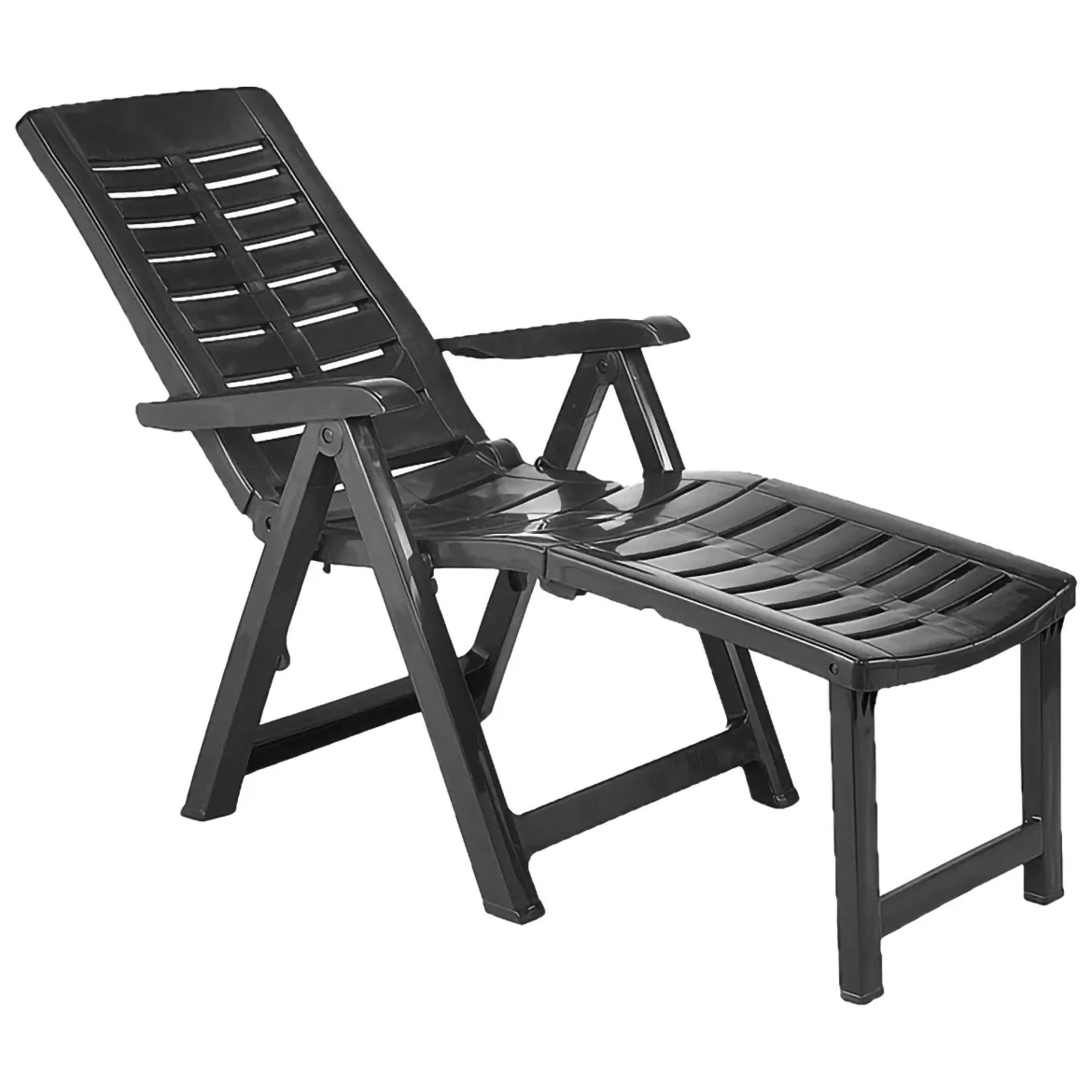 Lettino Prendisole Nero Antracite Ruote Pieghevole 189x72x96h cm, Peso Supportato 120 kg Made in Italy - Noahs