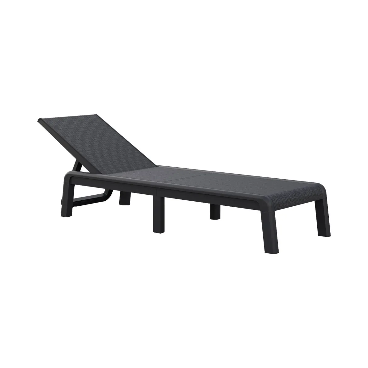 Lettino prendisole schienale regolabile 187x58cm antracite e grigio - Glace