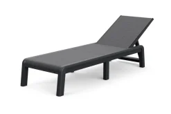 Lettino prendisole schienale regolabile 187x58cm antracite e grigio - Glace