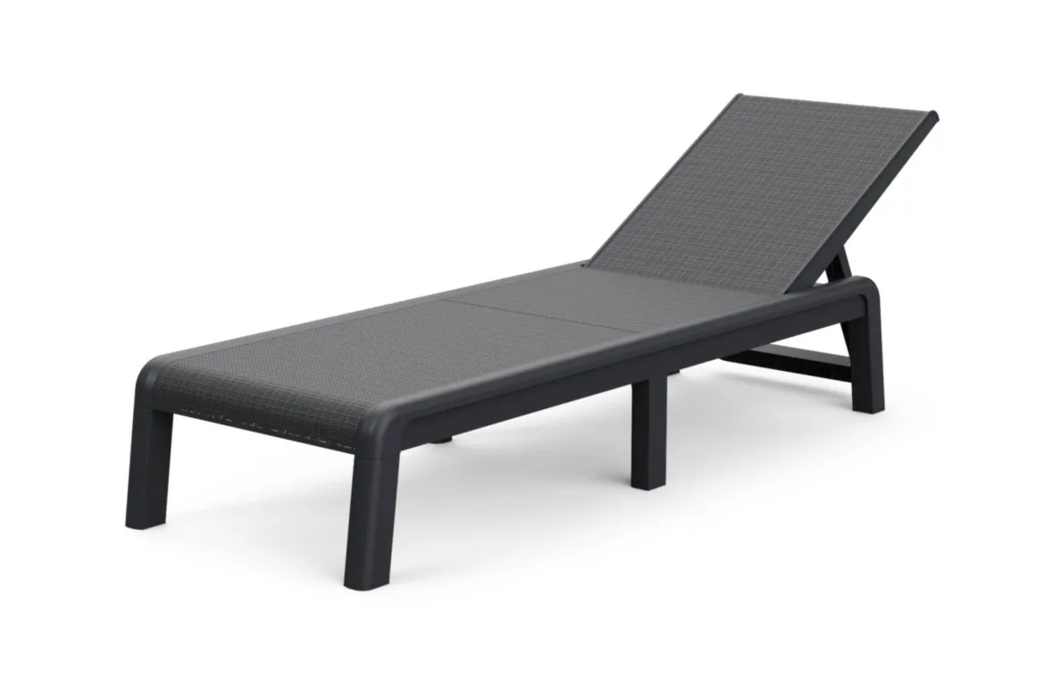 Lettino prendisole schienale regolabile 187x58cm antracite e grigio - Glace