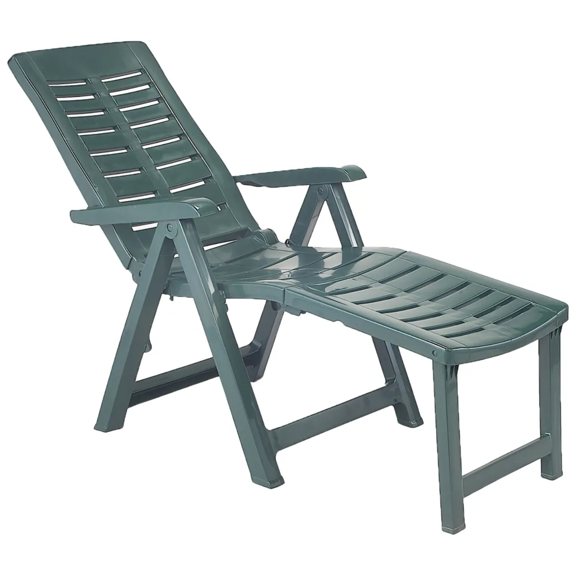 Lettino Prendisole Verde Pieghevole con Poggiapiedi Peso Supportato 120 kg 60x60x109h cm, Schienale Regolabile Made in Italy - Henagar
