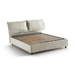 Letto alla francese contenitore beige 155x205cm - Askari