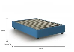 Letto alla francese contenitore grigio 155x205cm - Arto