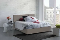 Letto alla francese con testiera tortora 155x205cm - Argain