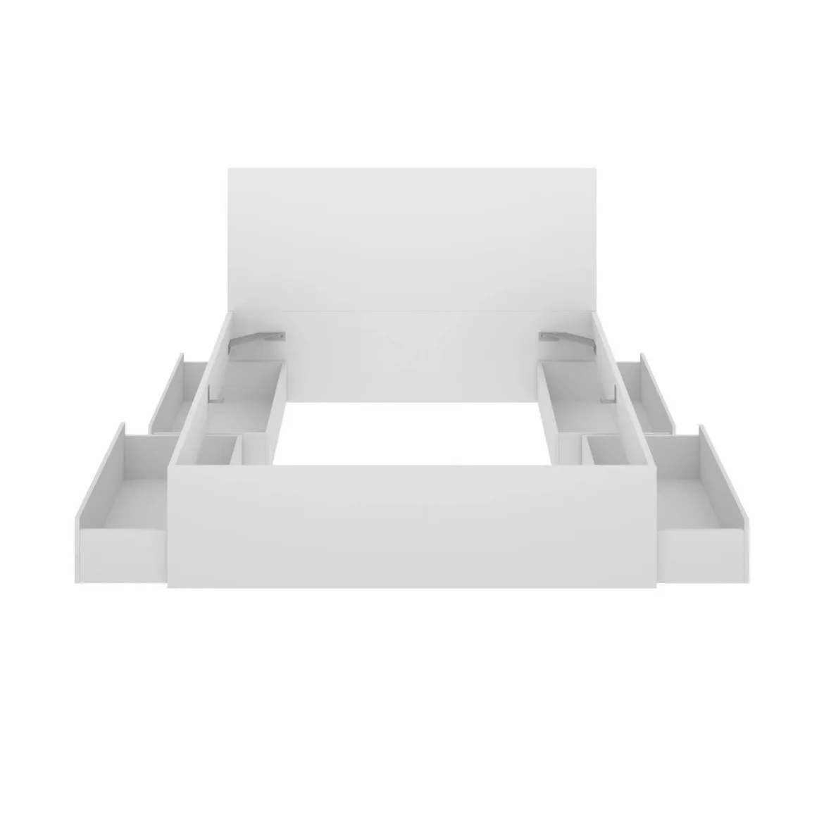 Letto alla francese design bianco 195x149cm - Casimir