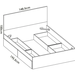 Letto alla francese design bianco 195x149cm - Casimir