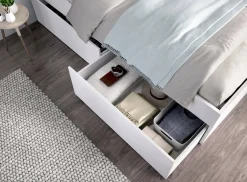 Letto alla francese design bianco 195x149cm - Casimir