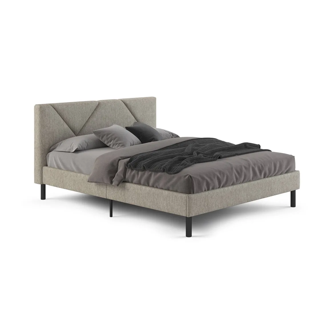 Letto alla francese design tortora 149x204cm - Ikelos