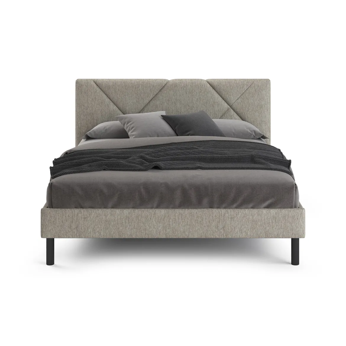 Letto alla francese design tortora 149x204cm - Ikelos