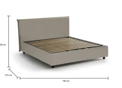 Letto alla francese design tortora 155x215cm - Augustus
