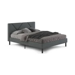 Letto alla francese Ikelos, 140x190 cm, Grigio