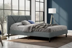 Letto alla francese Ikelos, 140x190 cm, Grigio