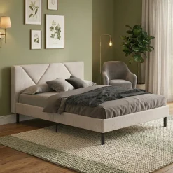 Letto alla francese in legno beige 149x204cm - Ikelos