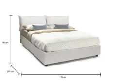 Letto alla francese in legno bianco 155x205cm - Arzillo