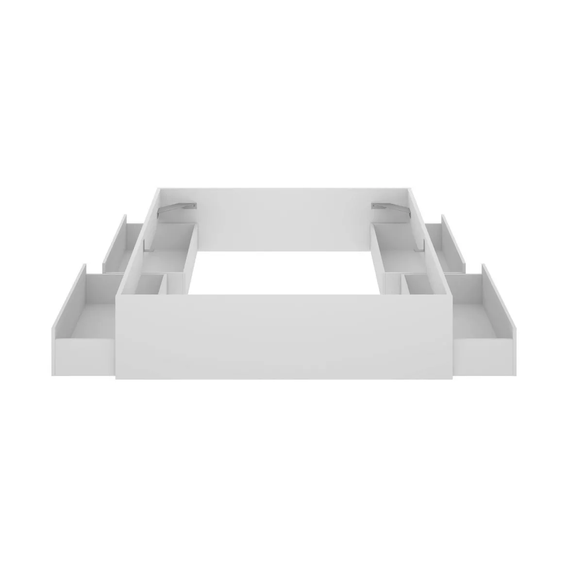Letto alla francese in legno bianco 195x149cm - Orlene