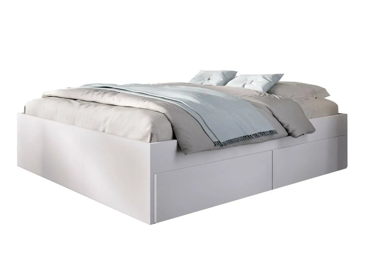 Letto alla francese in legno bianco 195x149cm - Orlene