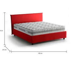 Letto alla francese in legno rosso 155x215cm - Aros
