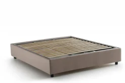 Letto alla francese in tessuto tortora 155x205cm - Arto