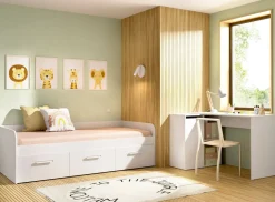 Letto bambini 3 cassetti 194x97cm bianco - Aco