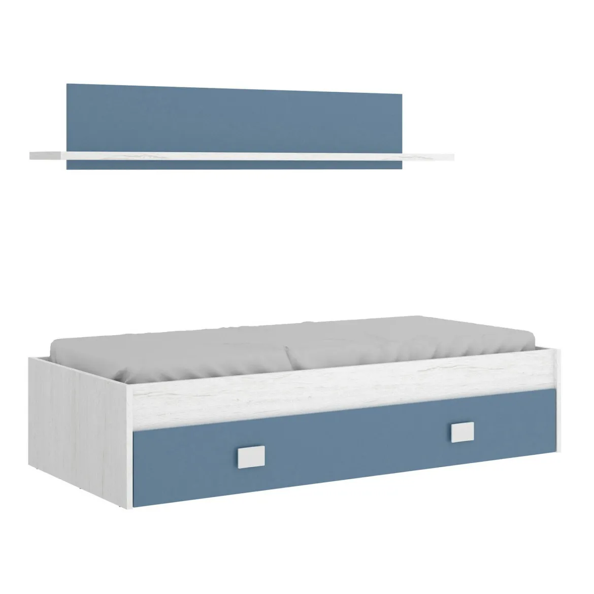 Letto bambini 195x97cm bianco e blu - Aikiko