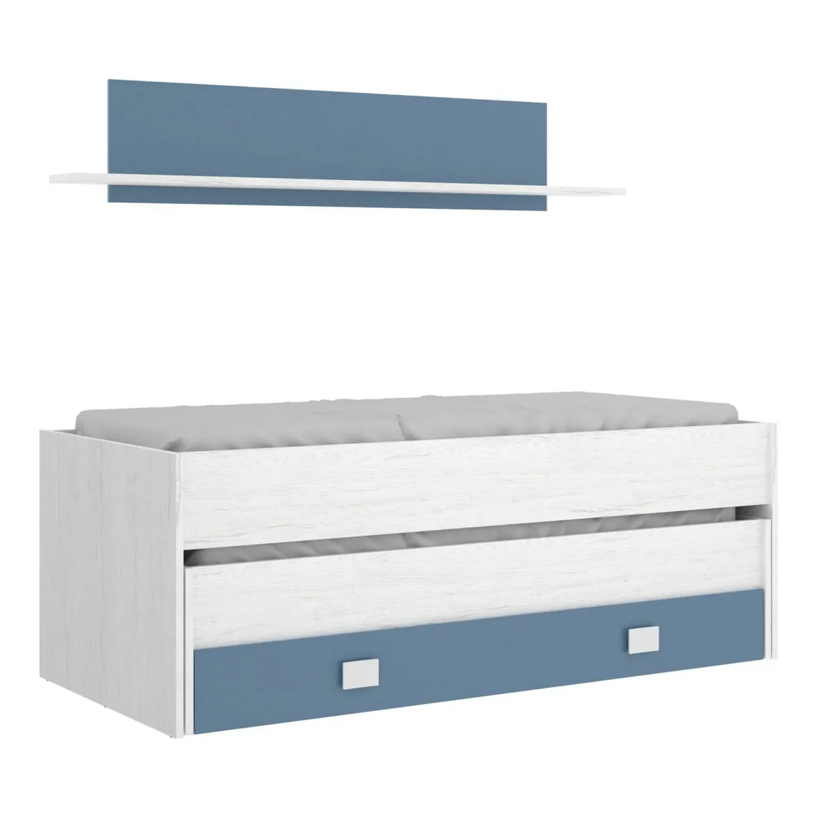 Letto bambini 200x99cm bianco e blu - Arod