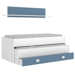 Letto bambini 200x99cm bianco e blu - Arod