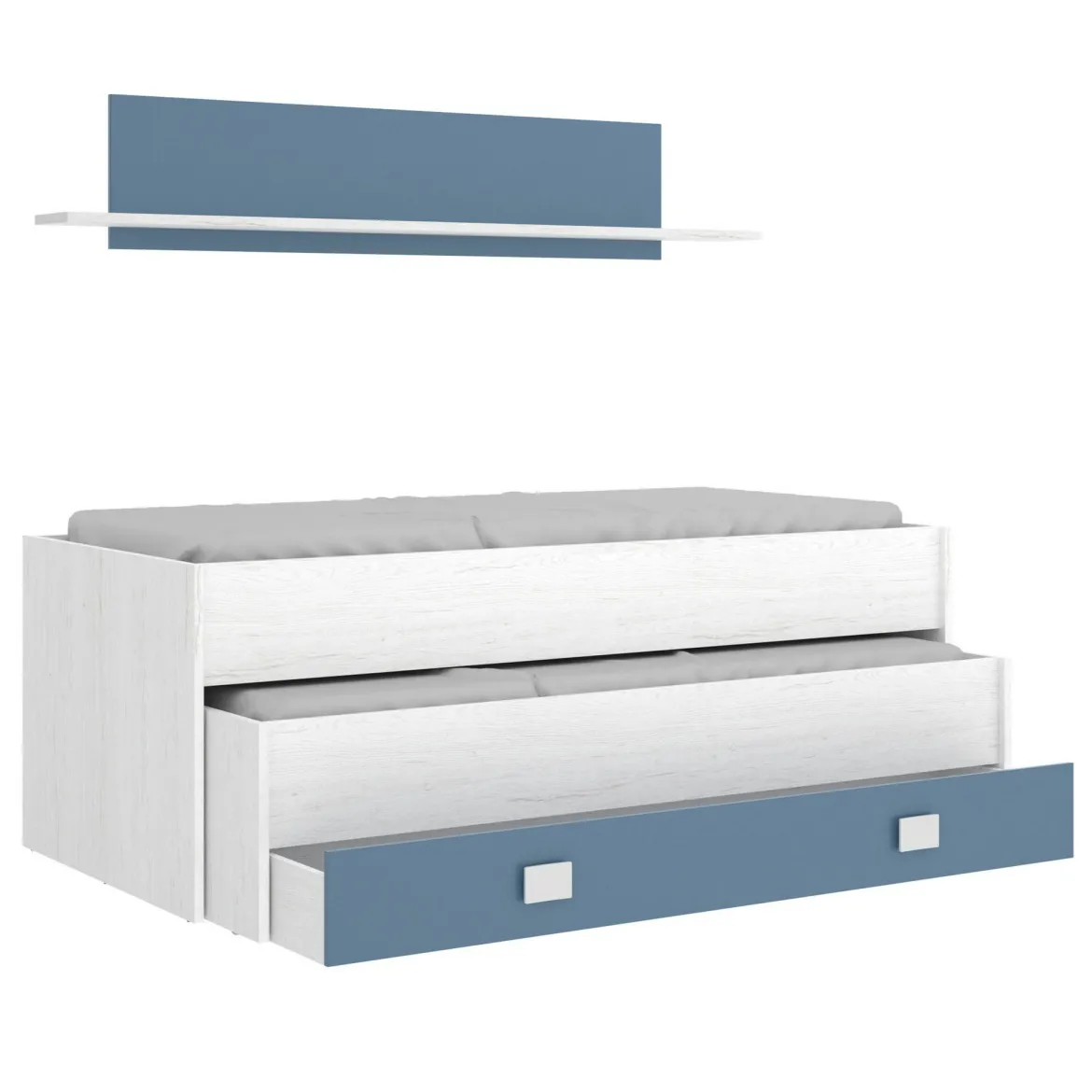 Letto bambini 200x99cm bianco e blu - Arod