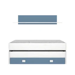 Letto bambini 200x99cm bianco e blu - Arod