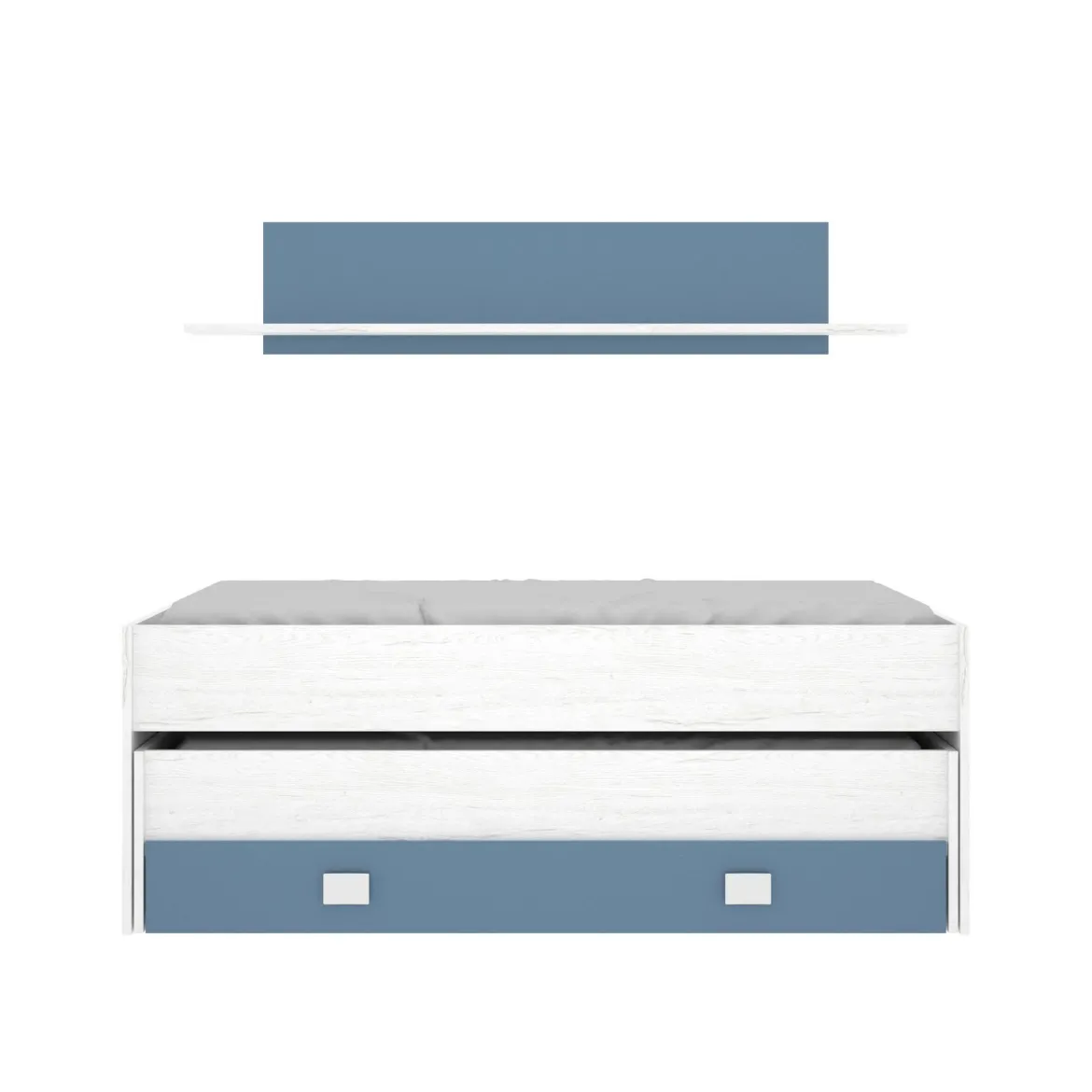 Letto bambini 200x99cm bianco e blu - Arod