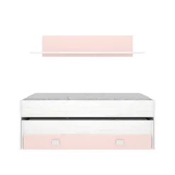 Letto bambini 200x99cm bianco e rosa - Arod
