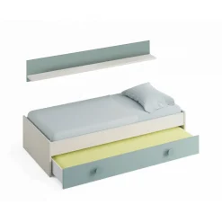 Letto bambini 201x98cm bianco e verde acqua - Aqua